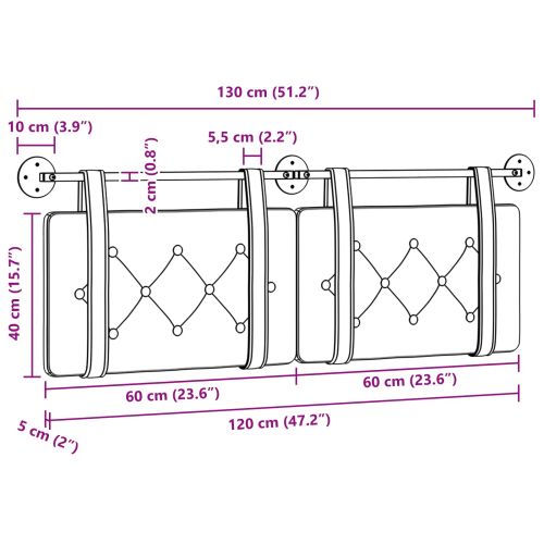 Висяща табла Виненочервен 130 x 55 x 5 см Изкуствена