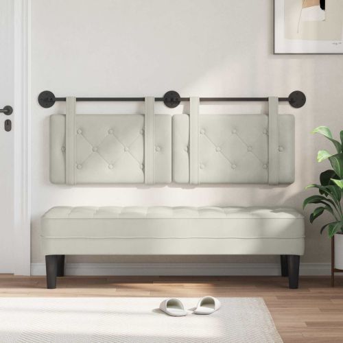 Висяща табла Монтиране на стена Крем 150 x 55 x 5 см Кадифе