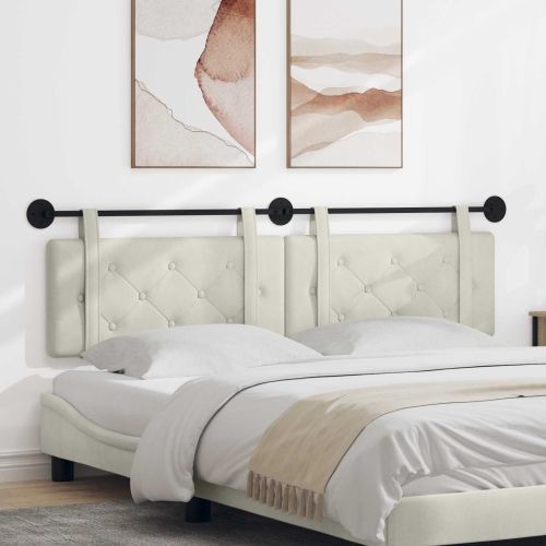 Висяща табла Монтиране на стена Крем 190 x 55 x 5 см Кадифе