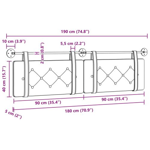 Висяща табла Виненочервен 190 x 55 x 5 см Изкуствена