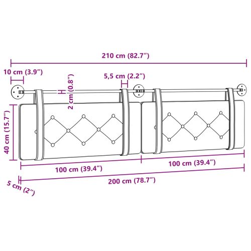 Висяща табла Морско зелено 210 x 55 x 5 см Кадифе