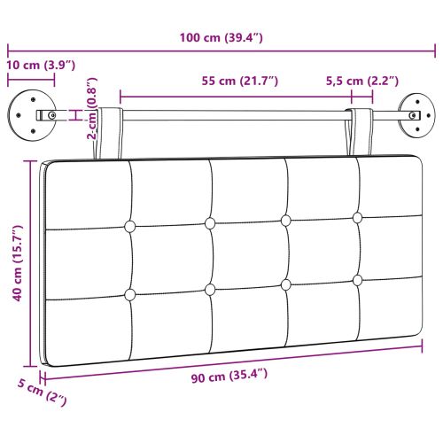 Висяща табла Светлосиво 100 x 55 x 5 см текстил