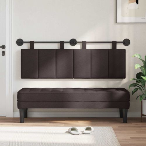 Висяща табла На райета Тъмен кафяв 150 x 55 x 5 см текстил