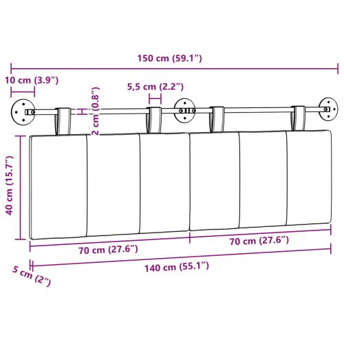 Висяща табла На райета Дънково син 150 x 55 x 5 см текстил