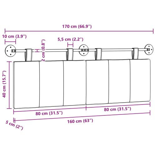 Висяща табла На райета Тъмен зелен 170 x 55 x 5 см текстил