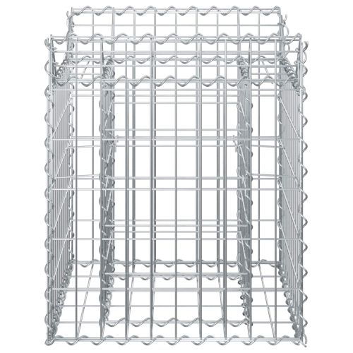Габиона повдигнато легло Сребрист 50 x 50 x 60 cm