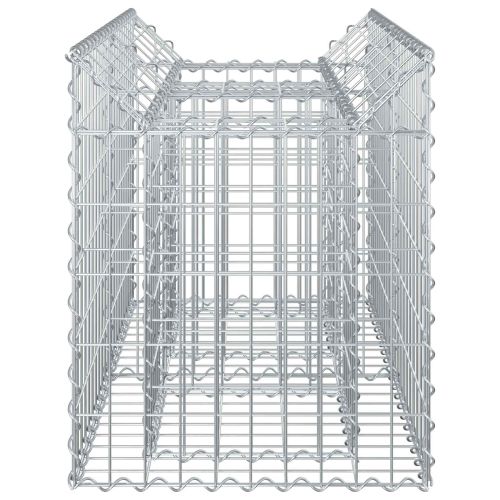 Габиона повдигнато легло Сребрист 100 x 50 x 60 см