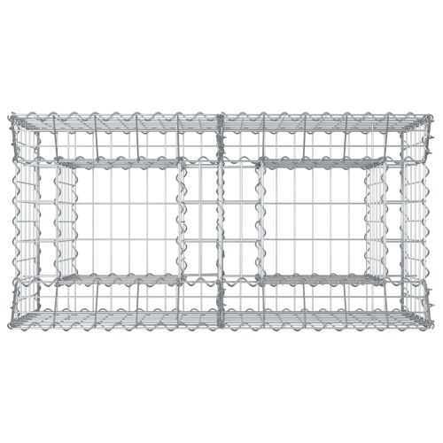 Габиона повдигнато легло Сребрист 100 x 50 x 60 см