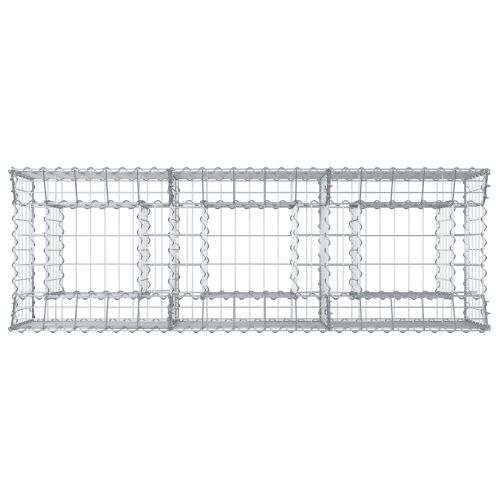 Габиона повдигнато легло Сребрист 150 x 50 x 60 см