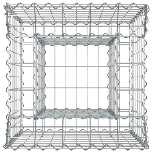 Габиона повдигнато легло Сребрист 50 x 50 x 80 cm