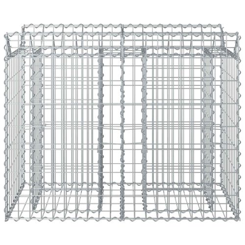 Габиона повдигнато легло Сребрист 100 x 50 x 80 см