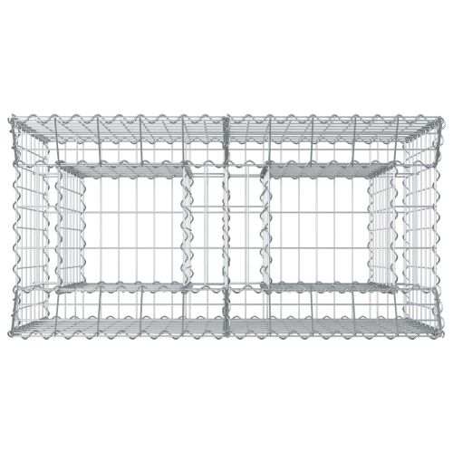 Габиона повдигнато легло Сребрист 100 x 50 x 80 см