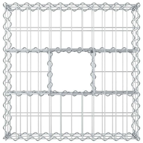 Габиона повдигнато легло Сребрист 60 x 60 x 20 см