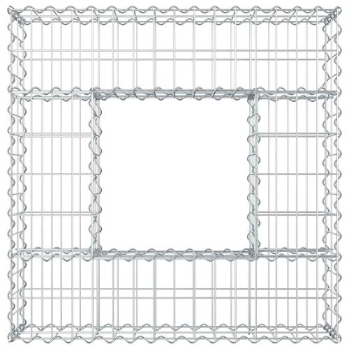 Габиона повдигнато легло Сребрист 80 x 80 x 20 cm