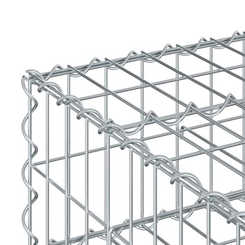 Габиона повдигнато легло Сребрист 80 x 80 x 20 cm