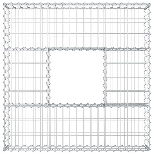 Габиона повдигнато легло Сребрист 100 x 100 x 20 cm
