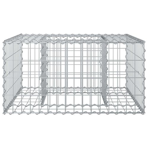 Габиона повдигнато легло Сребрист 80 x 80 x 40 cm