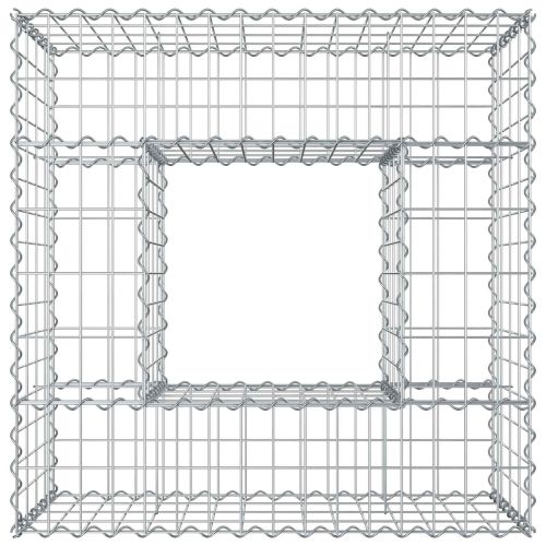 Габиона повдигнато легло Сребрист 80 x 80 x 40 cm
