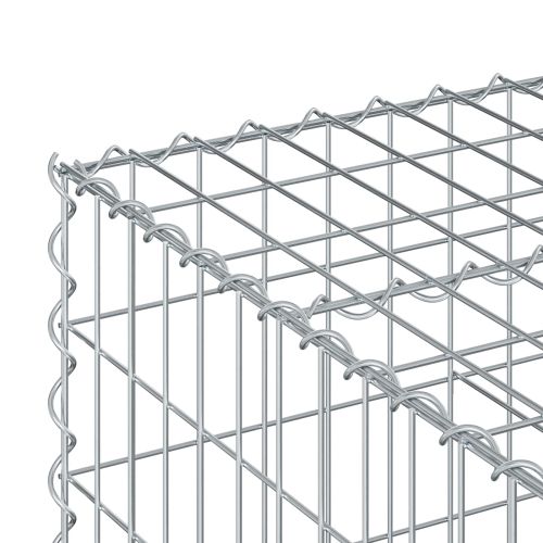 Габиона повдигнато легло Сребрист 100 x 100 x 40 cm