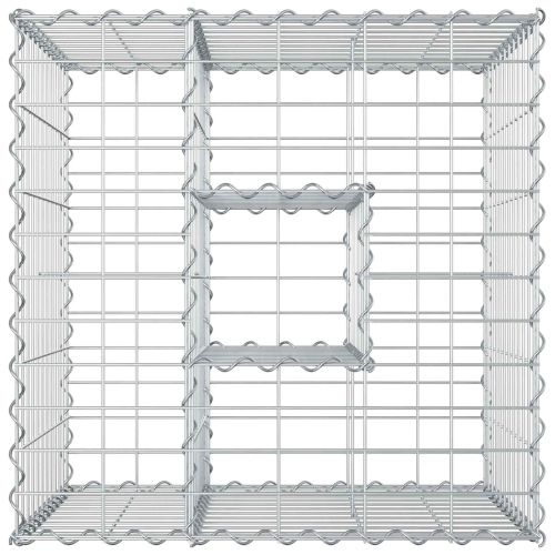 Габиона повдигнато легло Сребрист 60 x 60 x 55 см