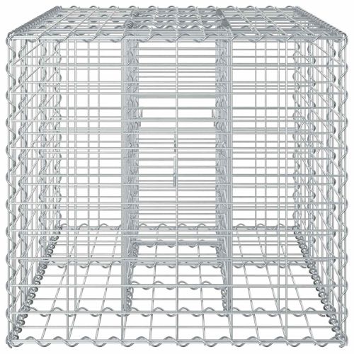 Габиона повдигнато легло Сребрист 100 x 60 x 55 см