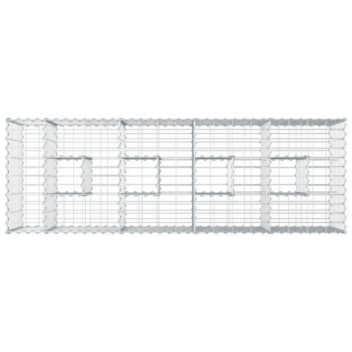 Габиона повдигнато легло Сребрист 180 x 60 x 55 см