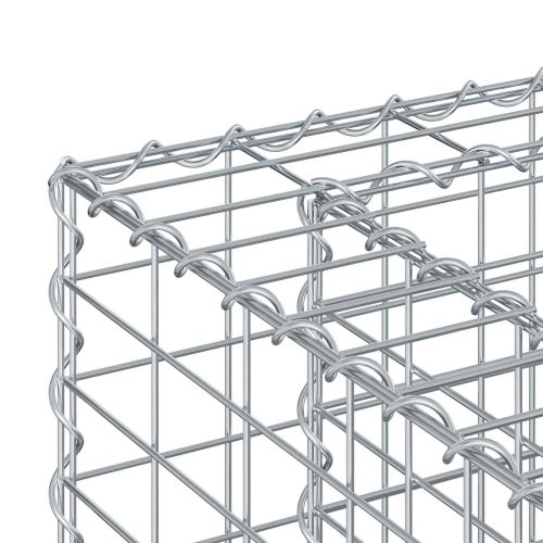 Габиона повдигнато легло Сребрист 50 x 50 x 80 cm