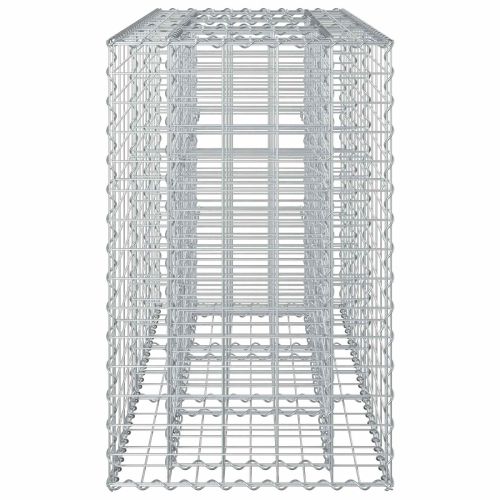 Габиона повдигнато легло Сребрист 130 x 50 x 80 cm