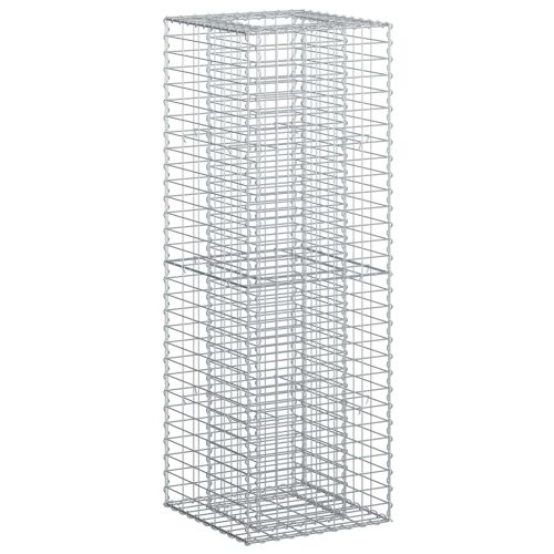 Габиона повдигнато легло Сребрист 50 x 50 x 150 см