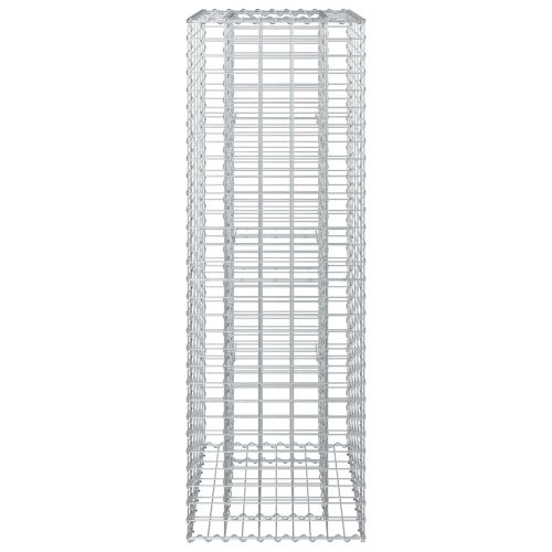 Габиона повдигнато легло Сребрист 50 x 50 x 150 см