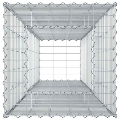 Габиона повдигнато легло Сребрист 50 x 50 x 150 см