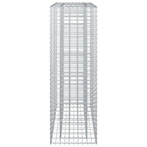 Габиона повдигнато легло Сребрист 90 x 50 x 150 см