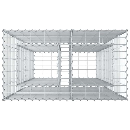 Габиона повдигнато легло Сребрист 90 x 50 x 150 см