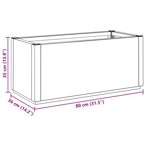 Кутия за цветя в градината Кафяво 80 x 36 x 35 см ПП