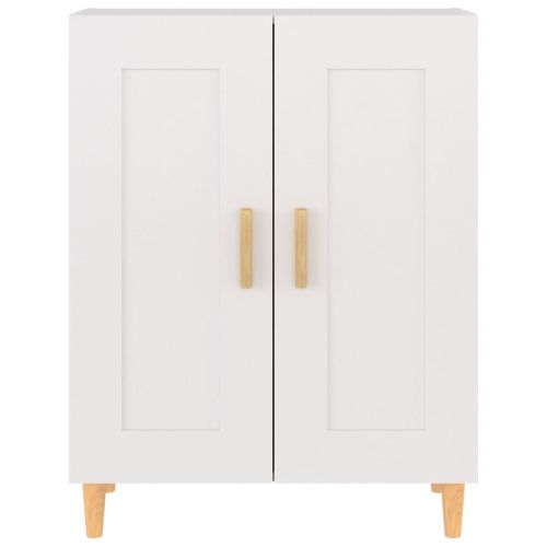 Сайдборд, бял, 69,5x34x90 см, инженерно дърво