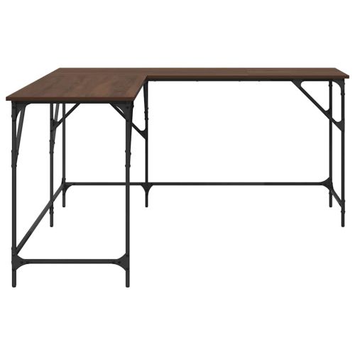 Бюро, кафяв дъб, 149x149x75 см, инженерно дърво