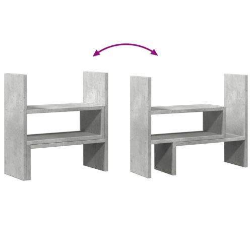 Органайзер за бюро, бетонно сив, 40x17x41 см, инженерно дърво