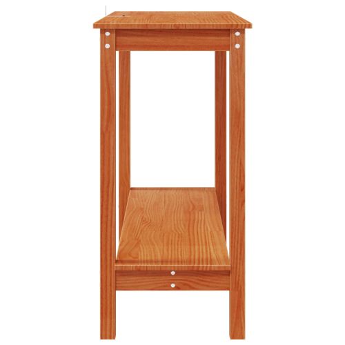 Конзолна маса Восъчен Кафяв 110 x 40 x 80 см Масивна боровина