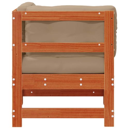 Градинен ъглов диван Масивна боровина Восъчен Кафяв