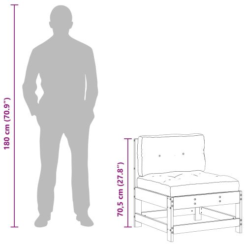 Градинен среден диван Масивна боровина Восъчен Кафяв