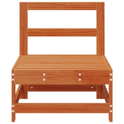 Градинен среден диван Масивна боровина Восъчен Кафяв