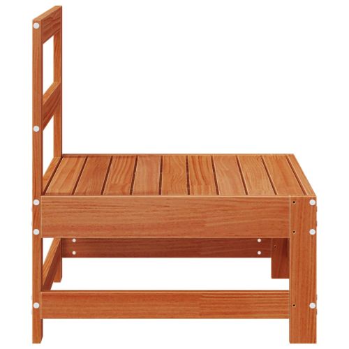 Градинен среден диван Масивна боровина Восъчен Кафяв