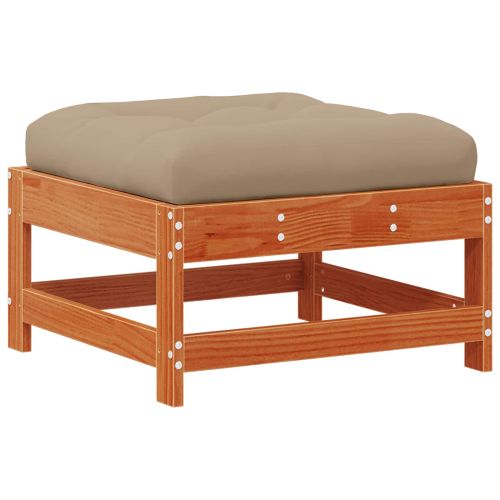 Градинска поставка за крака Масивна боровина Восъчен Кафяв