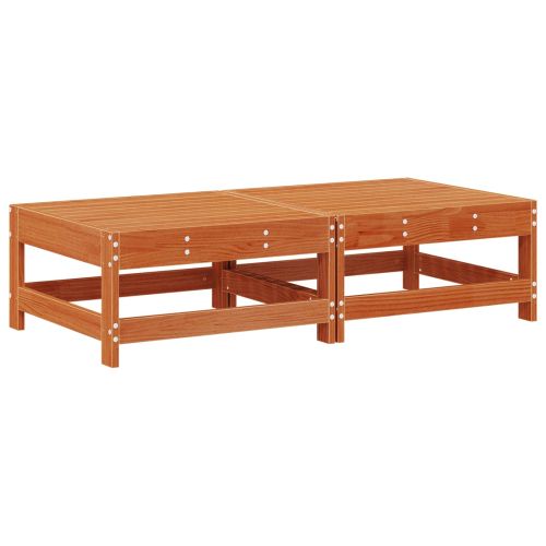 Градинска поставка за крака Масивна боровина Восъчен Кафяв