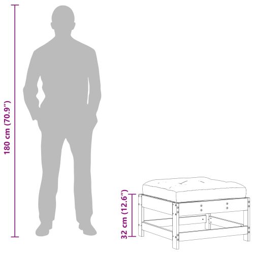 Градинска поставка за крака Масивна боровина Восъчен Кафяв