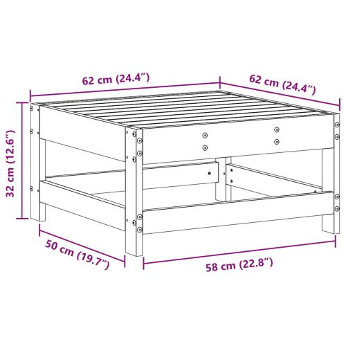 Градинска поставка за крака Масивна боровина Восъчен Кафяв