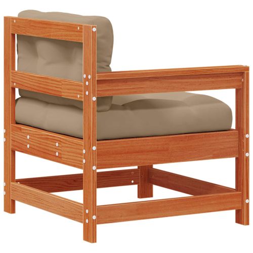 Градинен ъглов диван Масивна боровина Восъчен Кафяв