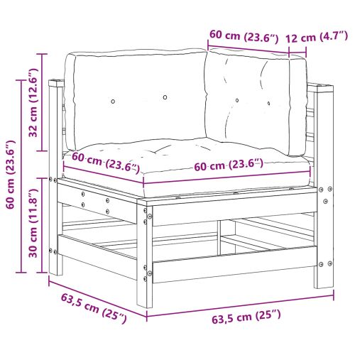 Градинен ъглов диван Масивна боровина Восъчен Кафяв