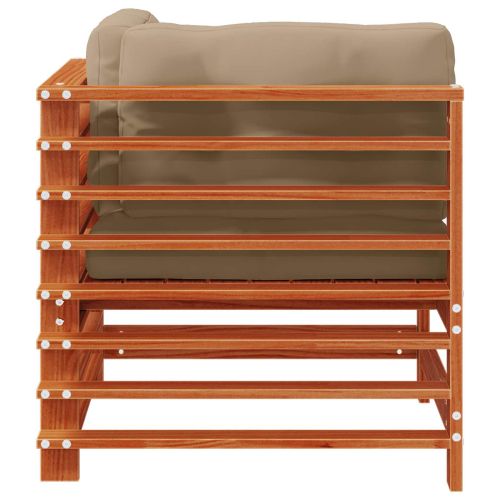 Градинен ъглов диван Масивна боровина Восъчен Кафяв