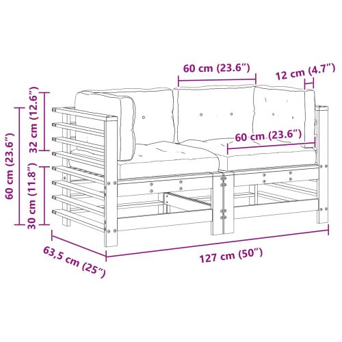 Градинен ъглов диван Масивна боровина Восъчен Кафяв